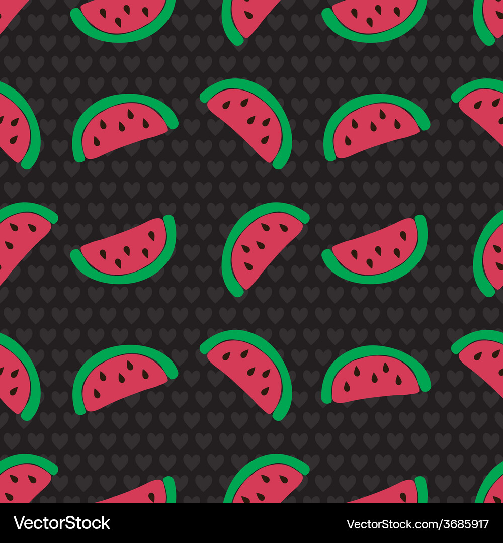 Watermelon slice seamless pattern Royalty Free Vector Image