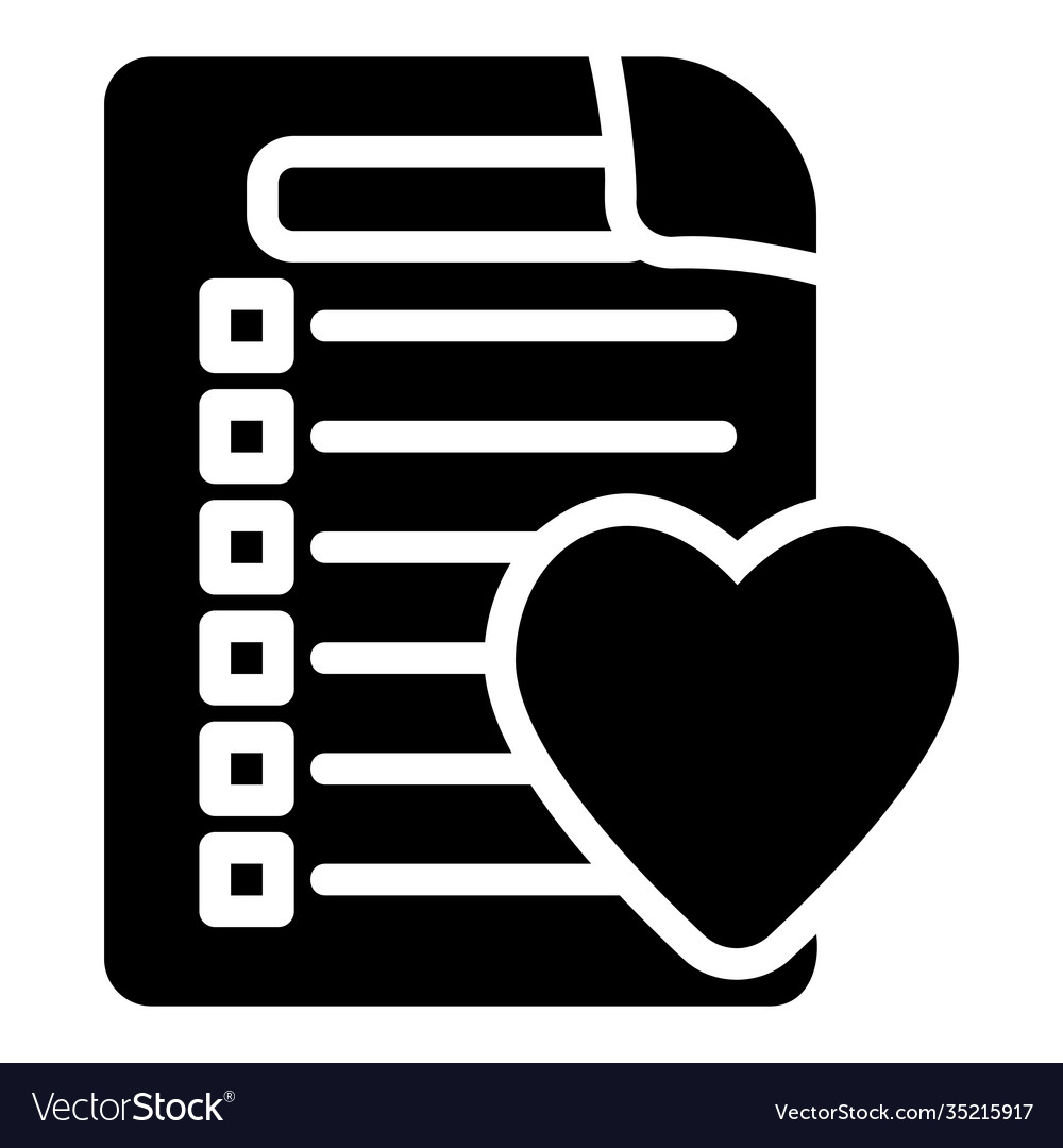 Wish list icon in solid style for any projects vector image Wish list icon in solid style for any projects