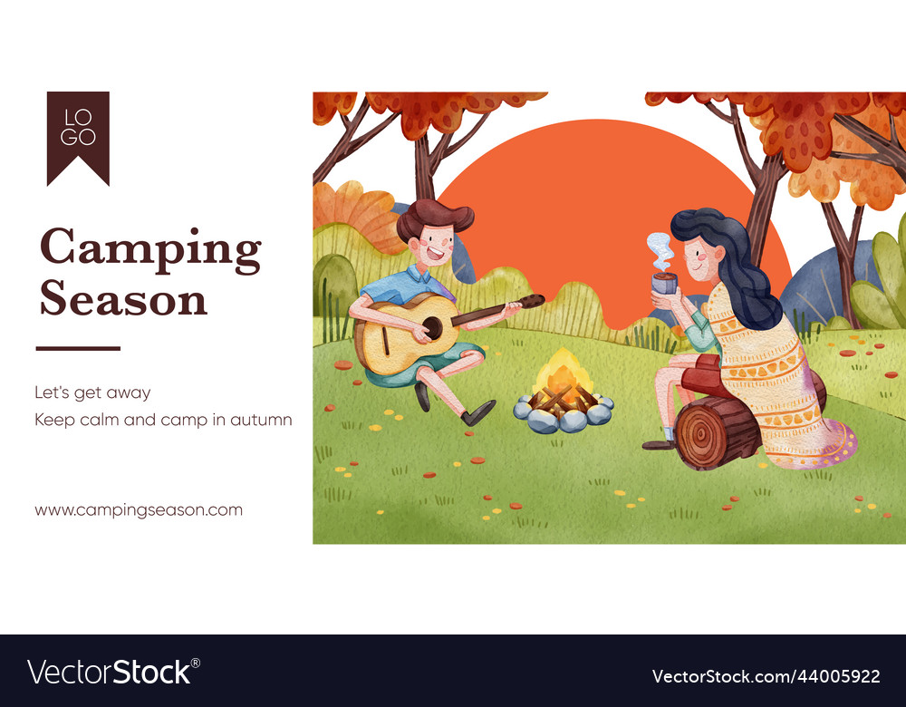 Blog Header Vorlage mit Herbst Camping Picknick