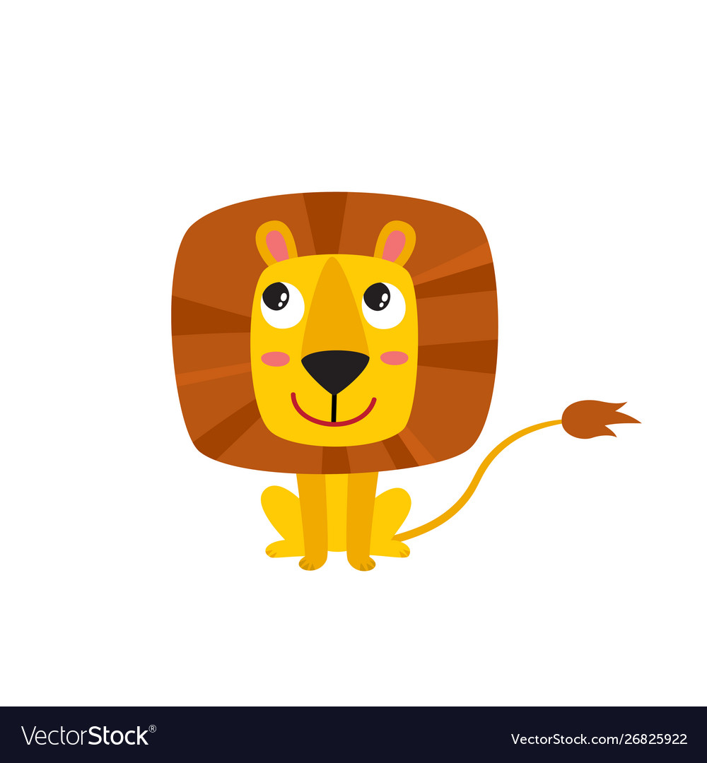 Cartoon funny lion isolated Royalty Free Vector Image Cartoon funny lion isolated Royalty Free Vector Image