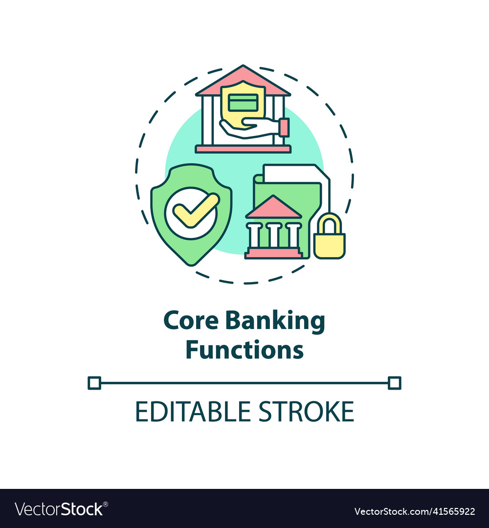 Core banking functions concept icon Vector Image Core banking functions concept icon