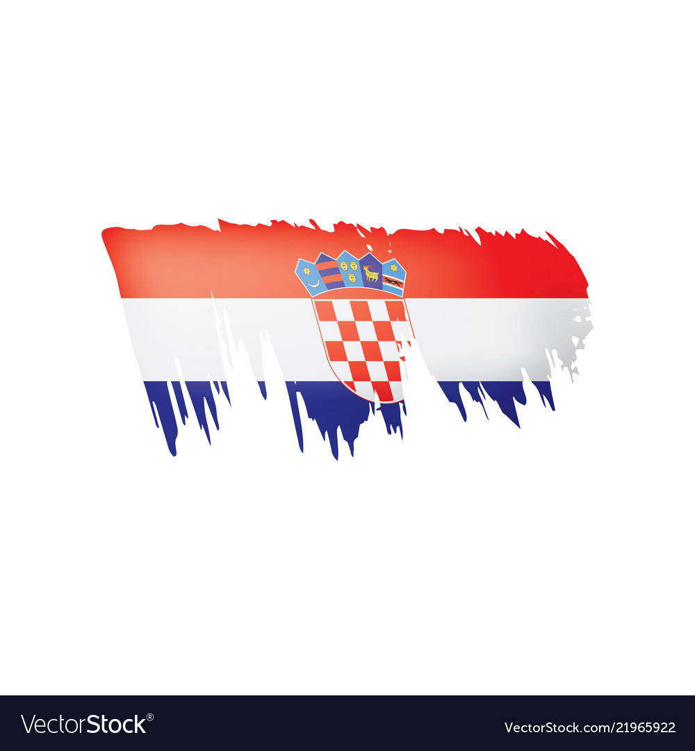 Croatia flag on a white