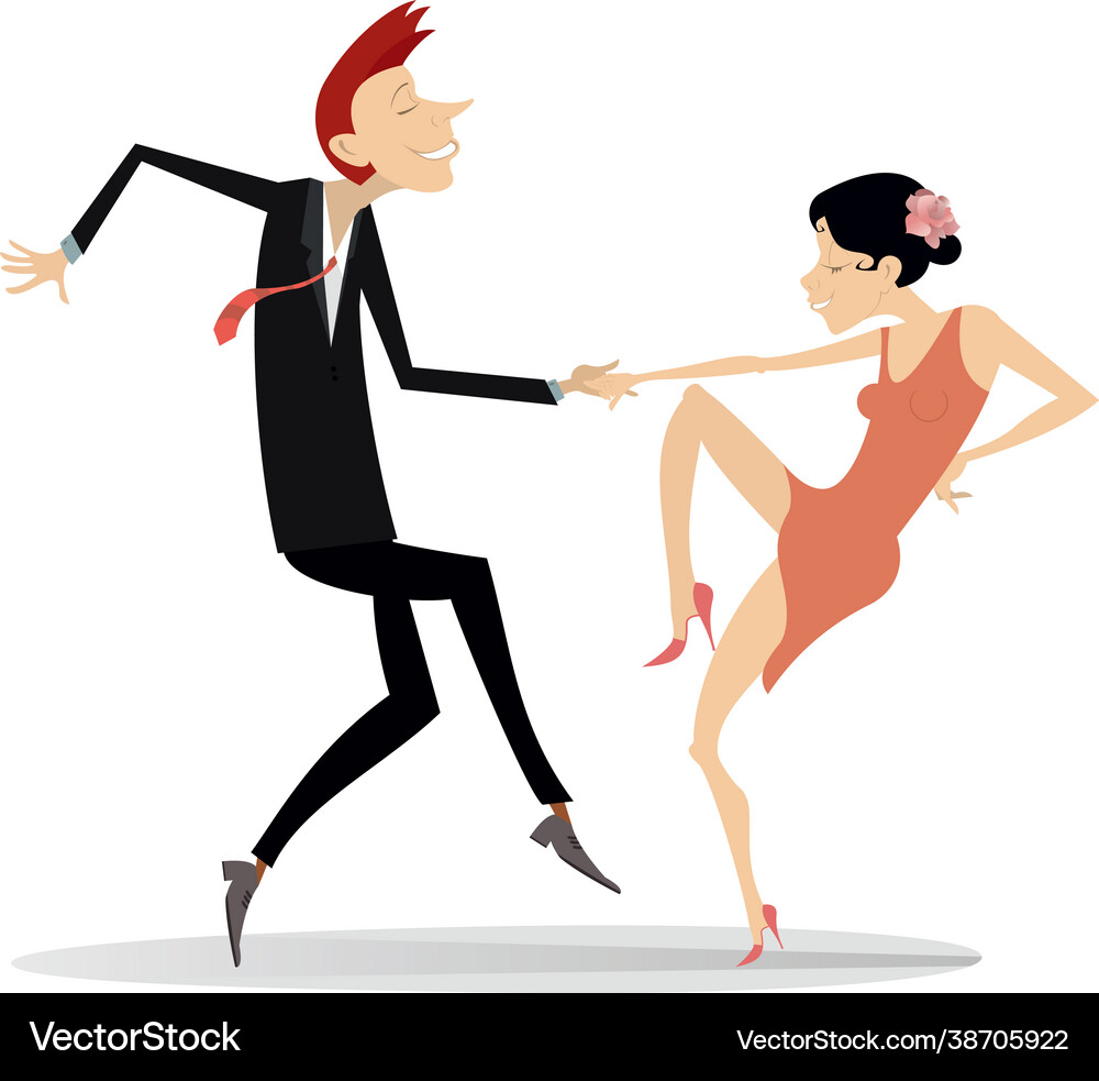 Dancing young couple Royalty Free Vector Image