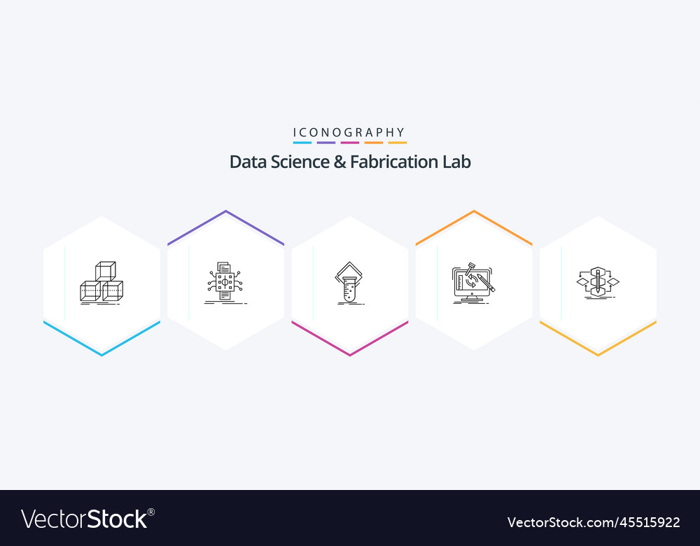Data science and fabrication lab 25 line icon