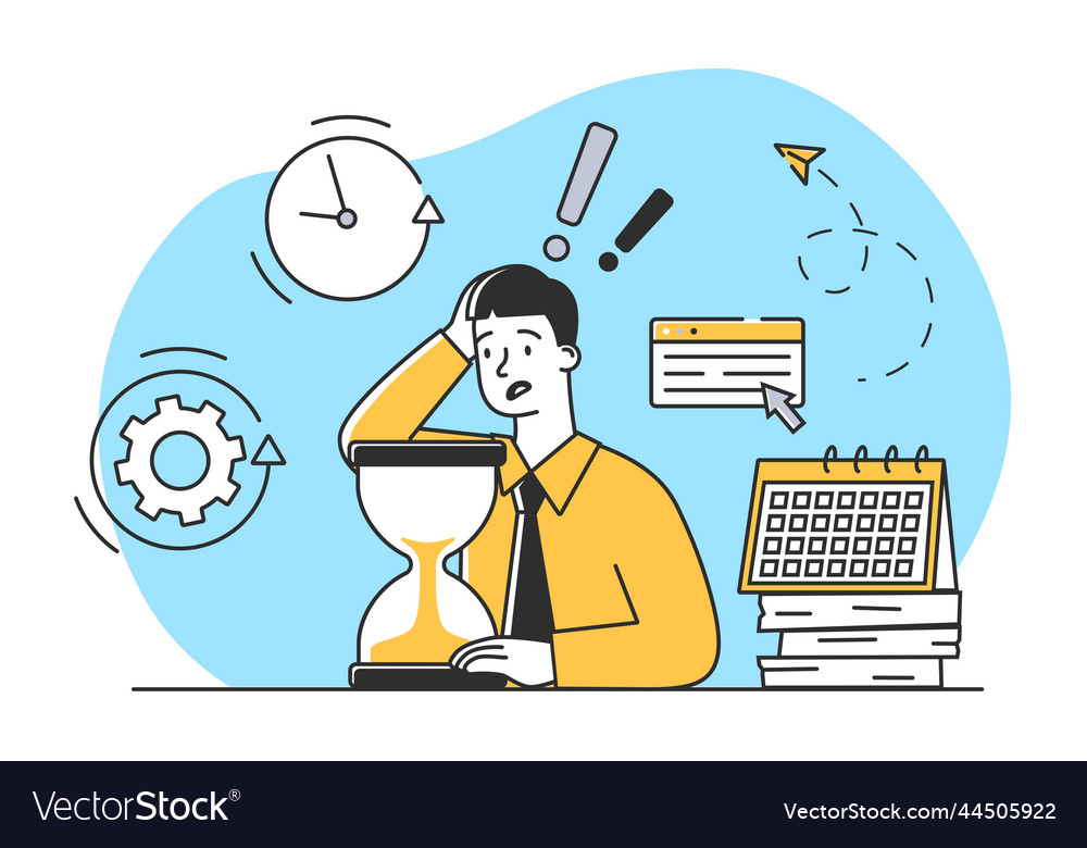 Deadline at work Royalty Free Vector Image - VectorStock