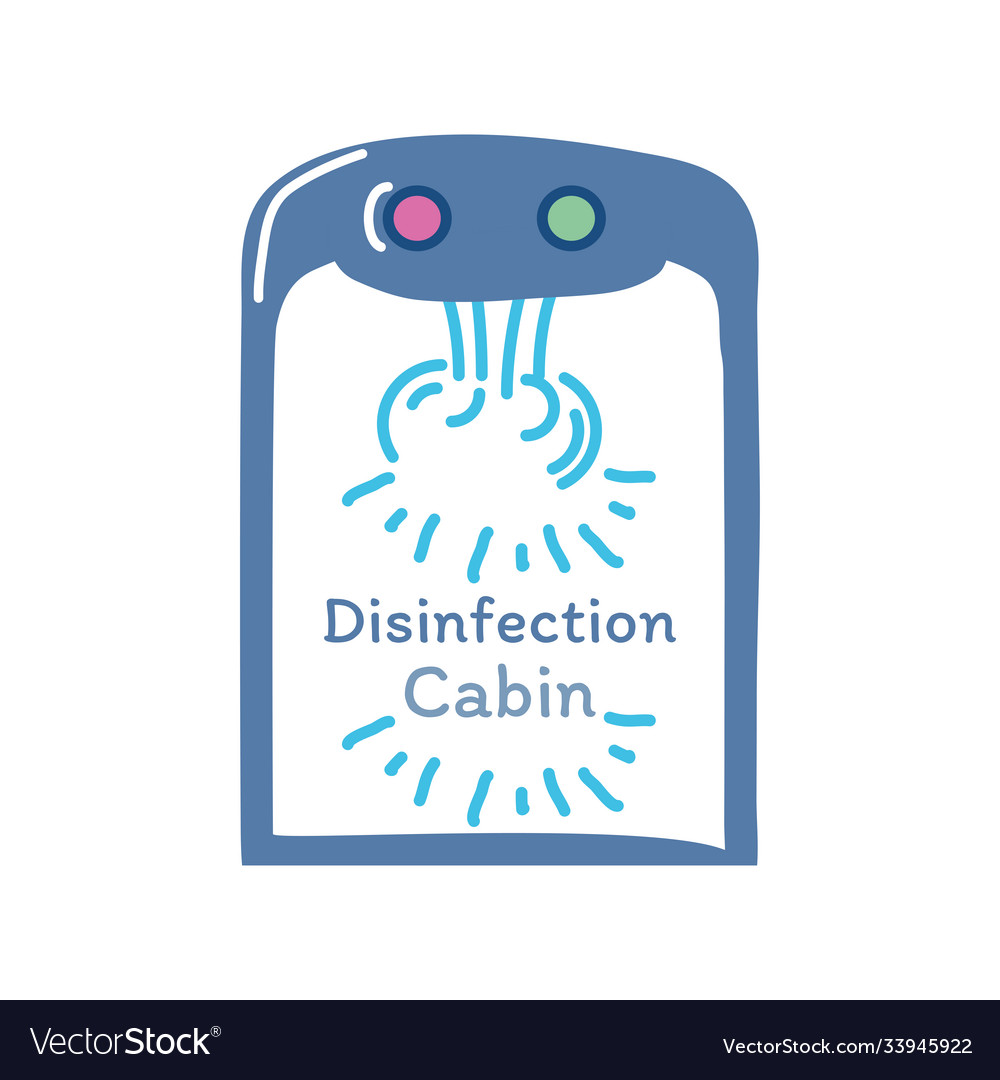 Desinfection cabin in smartphone detailed style