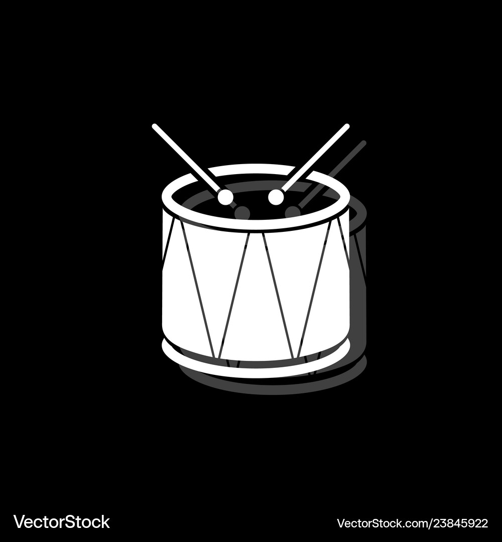 Drum icon flat Royalty Free Vector Image - VectorStock