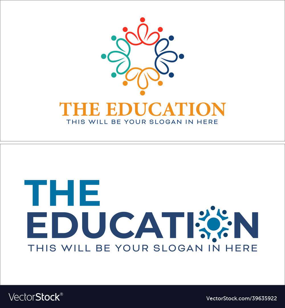 Education people community colorful logo design Vector Image