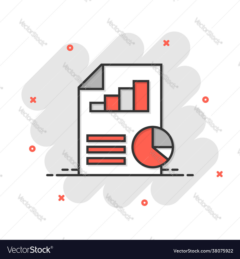 Financial statement icon in comic style document