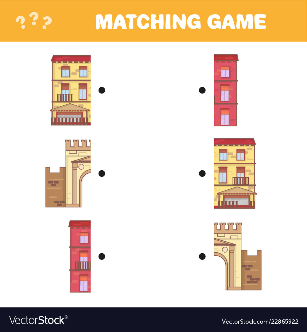 Find right pair for each part educational game Vector Image Find right pair for each part educational game