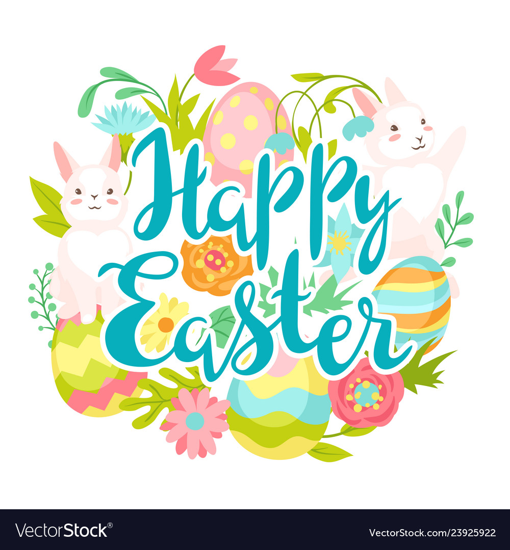 Happy Easter Greeting Card Royalty Free Vector Image