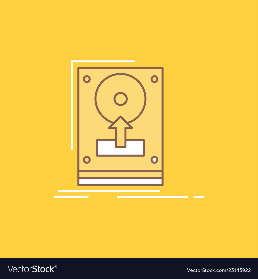 Install drive hdd save upload flat line filled
