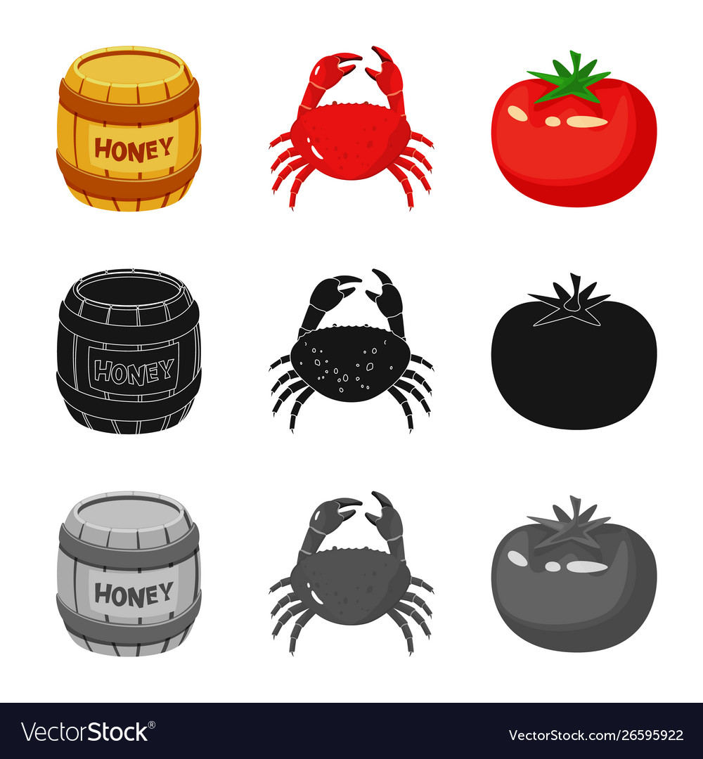Isolated object taste and product symbol set vector image Isolated object taste and product symbol set