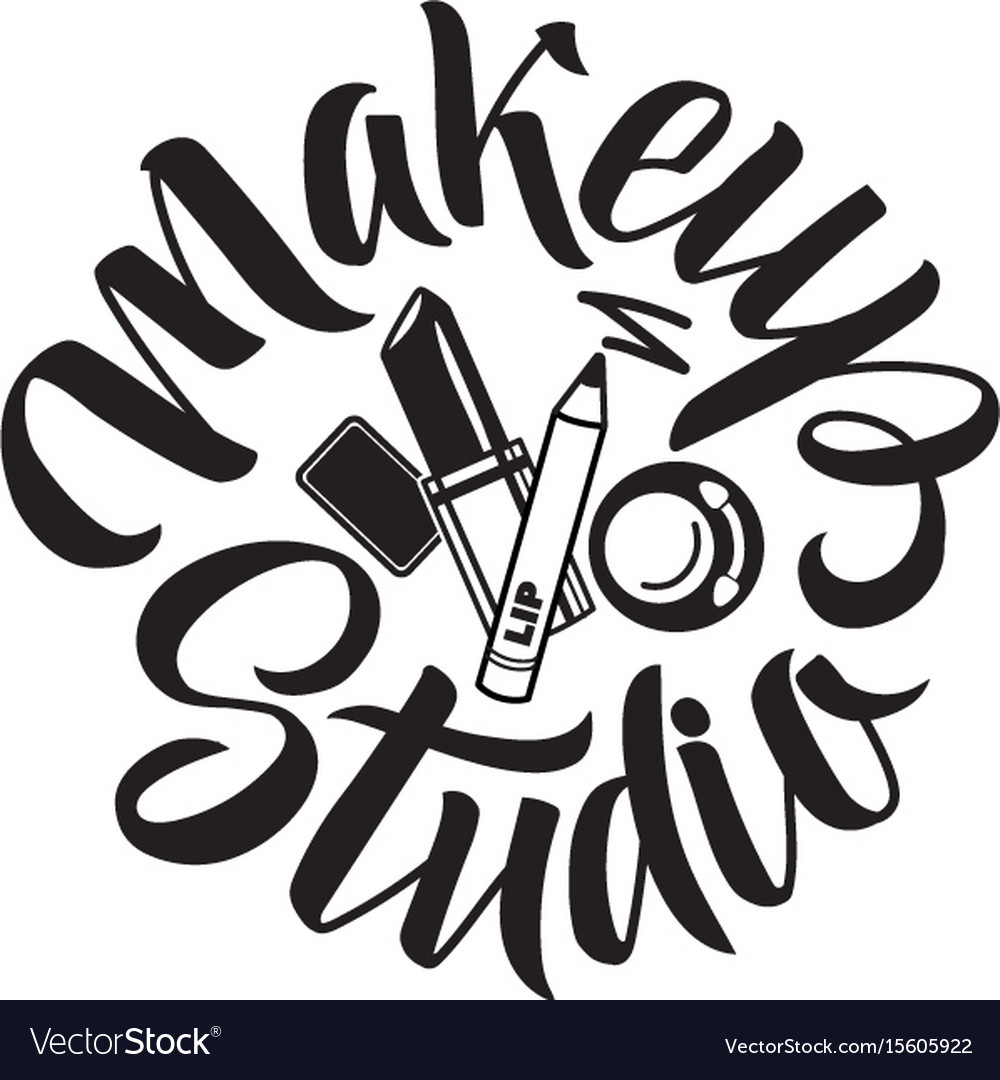 Makeup studio logo of Royalty Free Vector Image