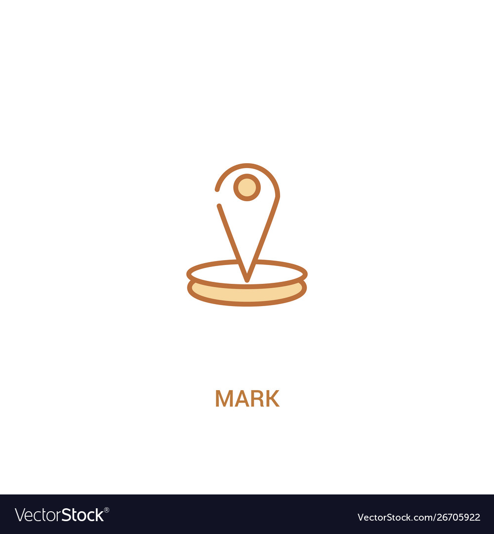 Mark concept 2 colored icon simple line element vector image Mark concept 2 colored icon simple line element