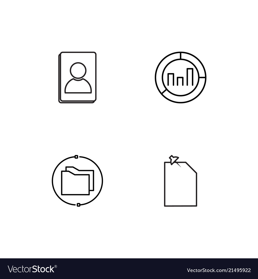 Office linear icons set simple outline