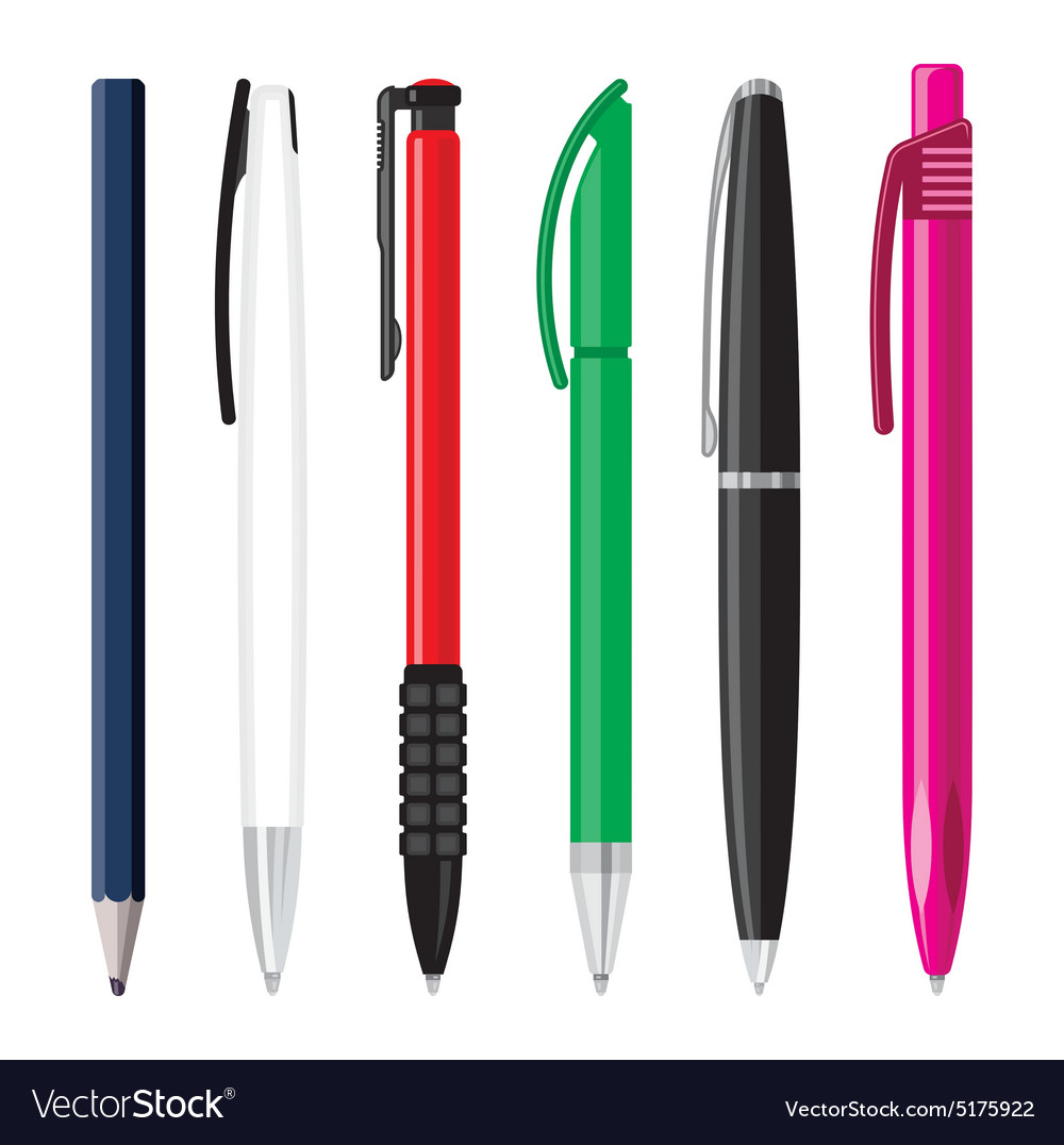 Office pens and pencils Royalty Free Vector Image