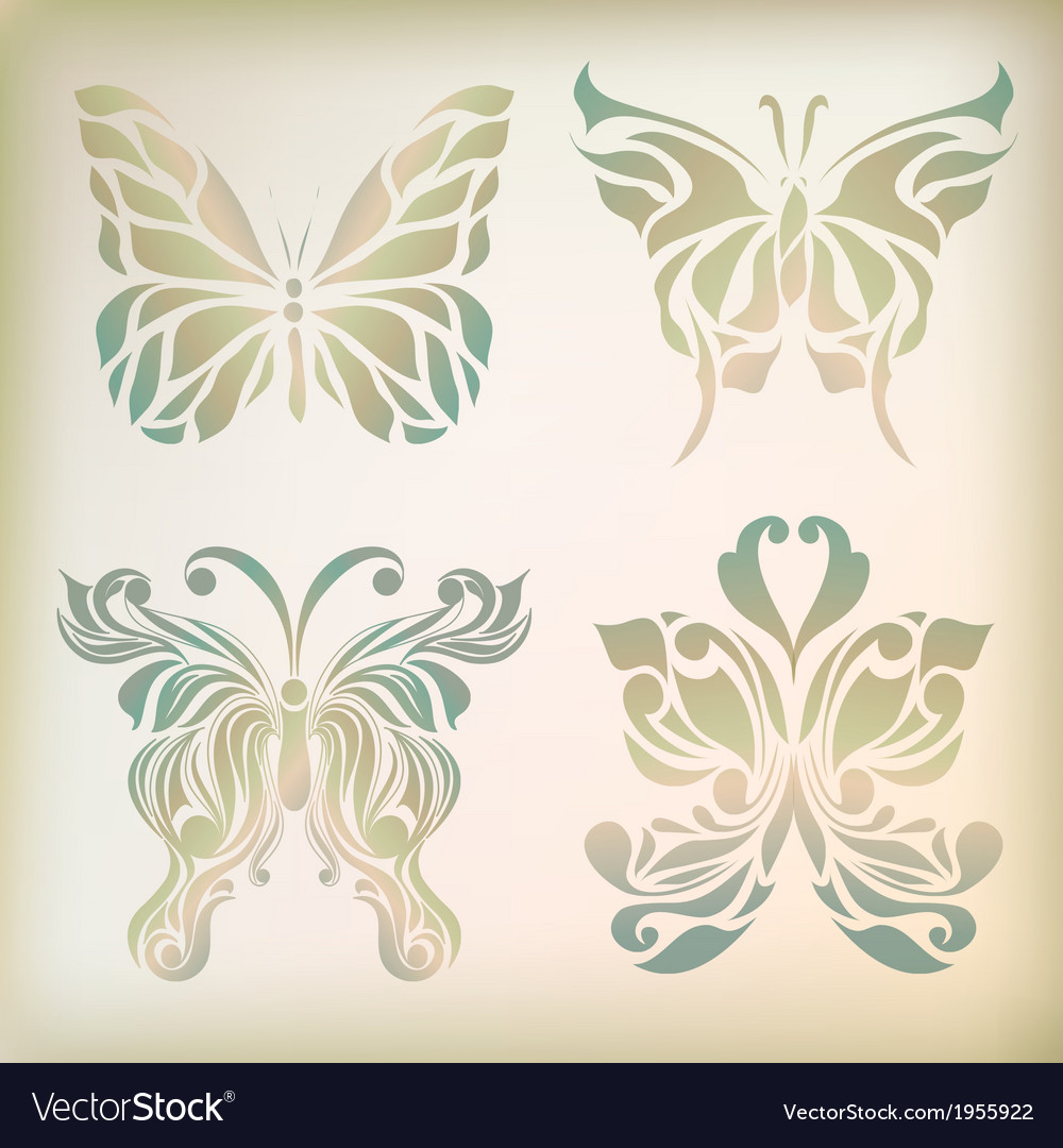 Retro floral butterfly background