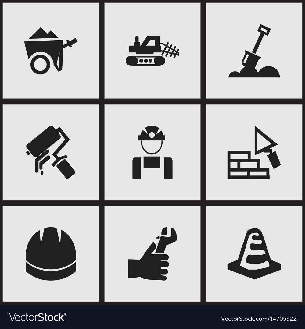 Set of 9 editable structure icons includes