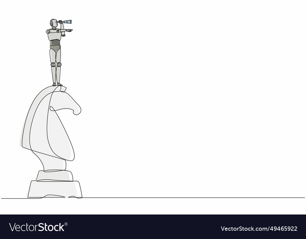 Single continuous line drawing robots on top