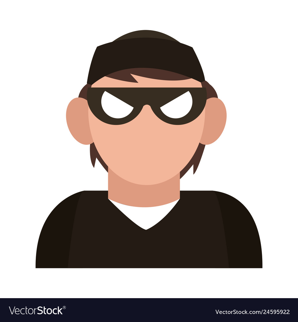 Thief avatar profile Royalty Free Vector Image