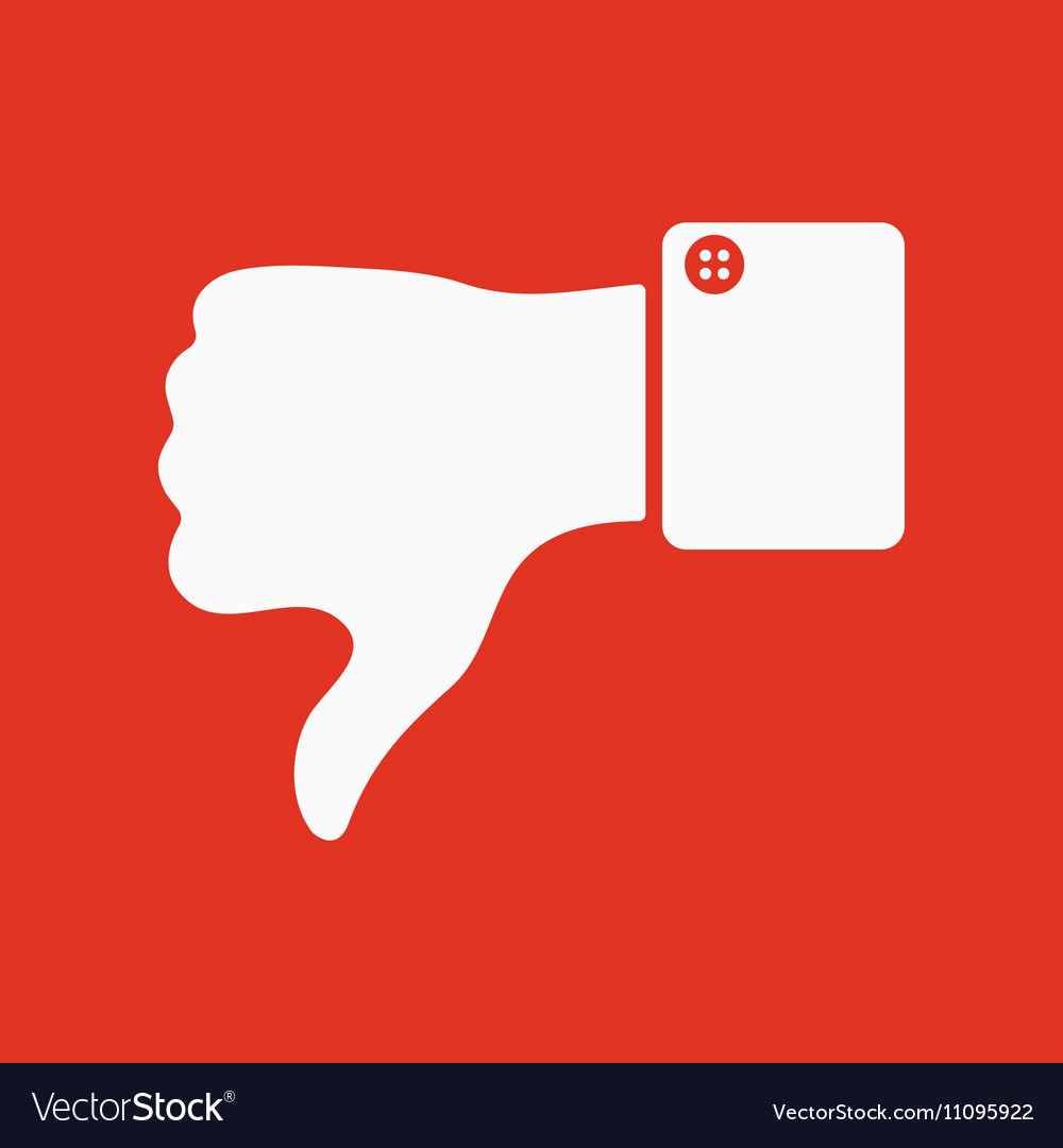 Thumb down icon against and no symbol flat Vector Image