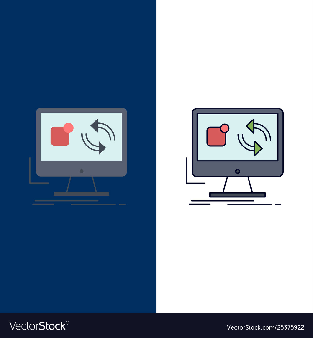 Update app application install sync flat color Vector Image Update app application install sync flat color