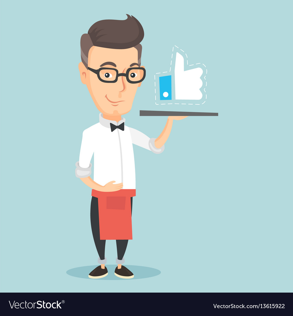 Waiter with like button