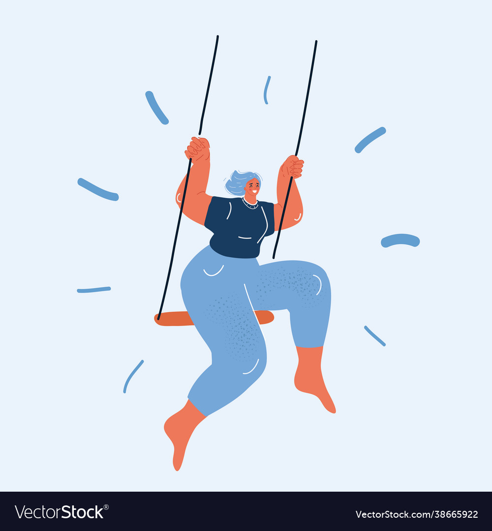 Woman on a swing Royalty Free Vector Image - VectorStock