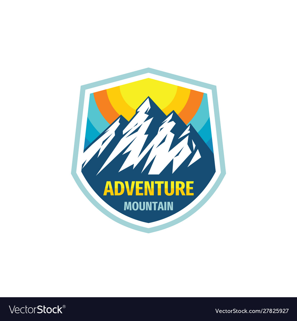 Adventure mountain - concept badge design Vector Image