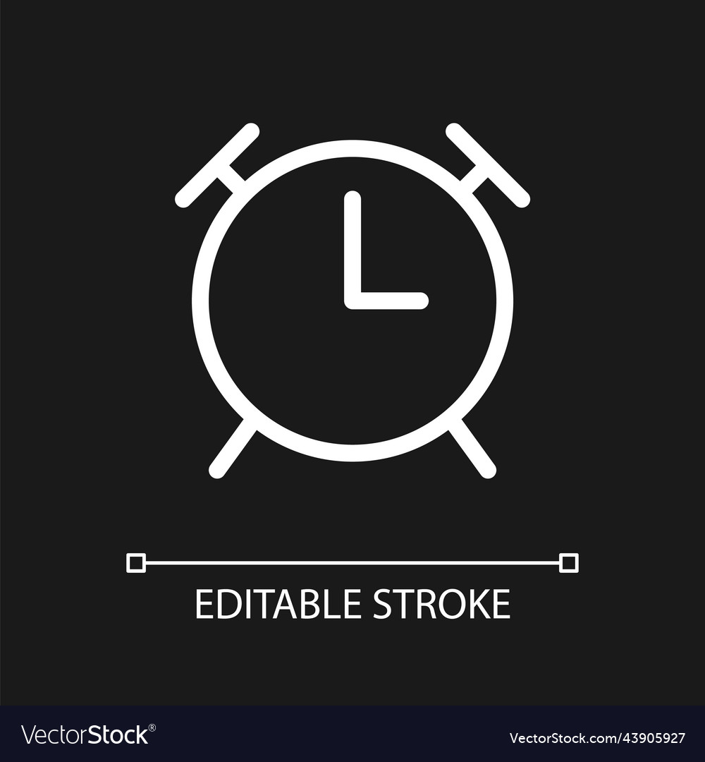 Alarm clock pixel perfect white linear ui icon