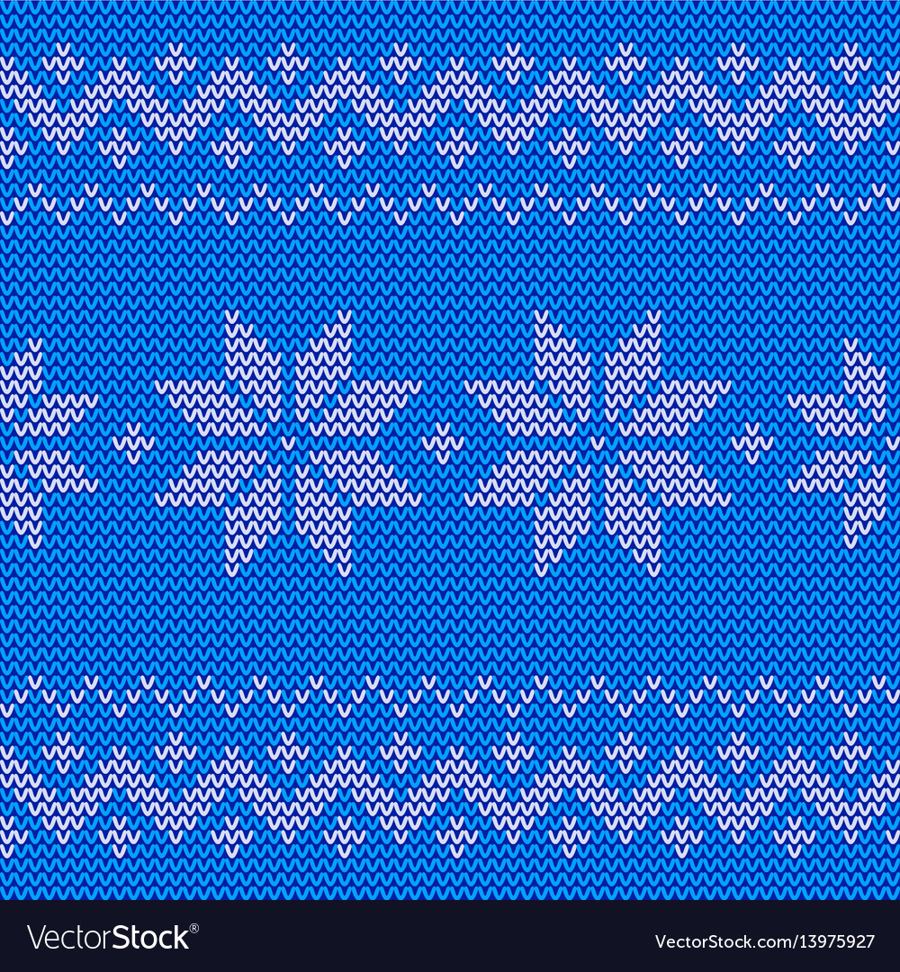 Beautiful knitted blue jacquard seamless pattern vector image Beautiful knitted blue jacquard seamless pattern