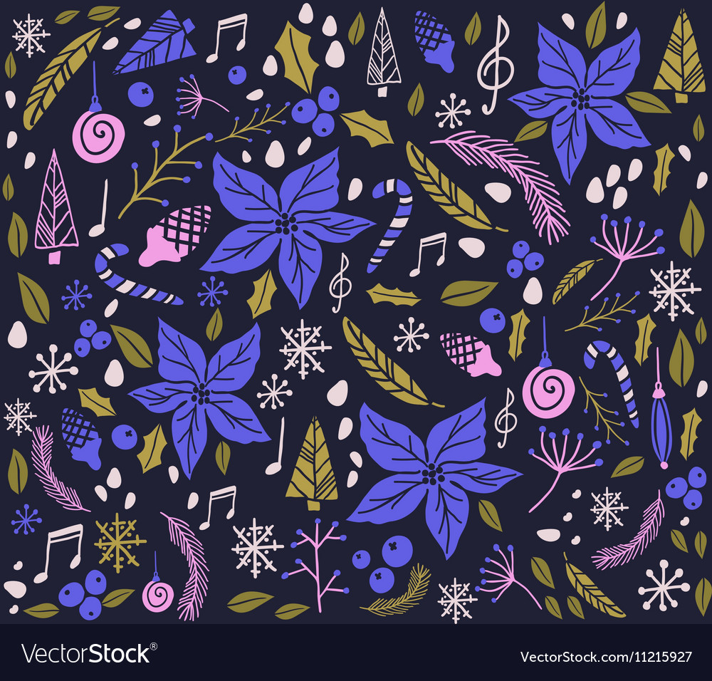 Christmas pattern with fir tree