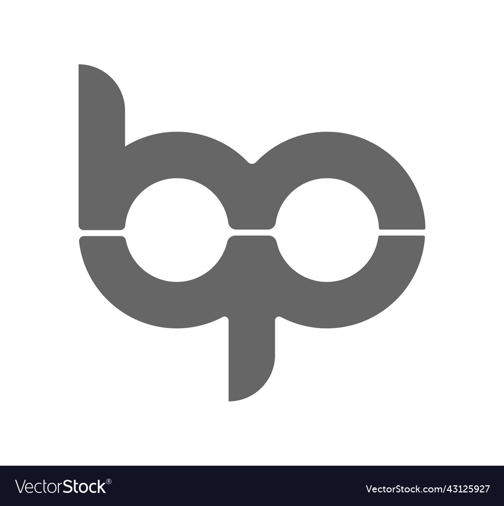 Circular combination of lowercase letters b and p vector image Circular combination of lowercase letters b and p
