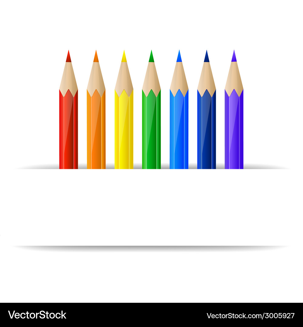 Colored pencils and paper banner Royalty Free Vector Image