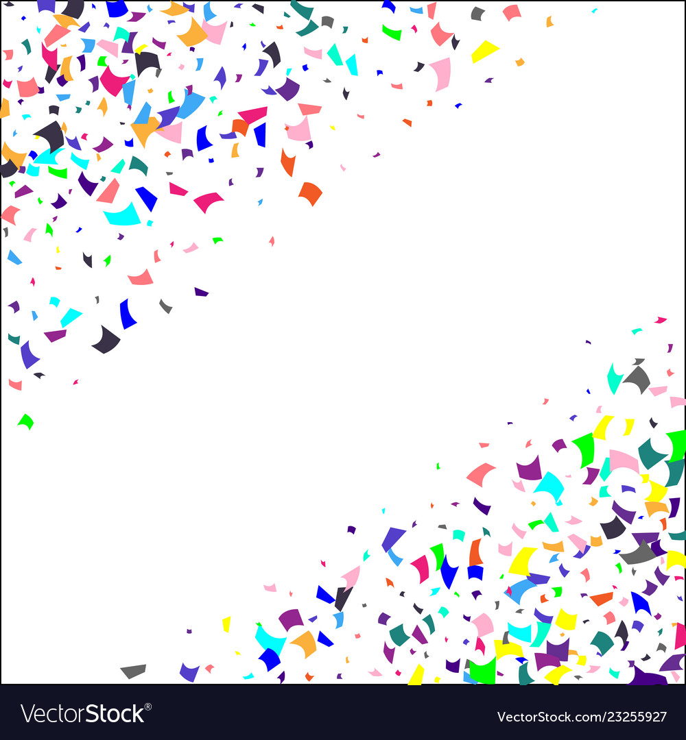 Colorful confetti on white background