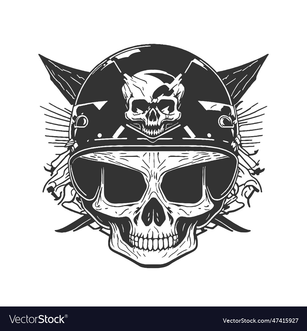 Cute Skull Rider Royalty Free Vector Image - Vectorstock