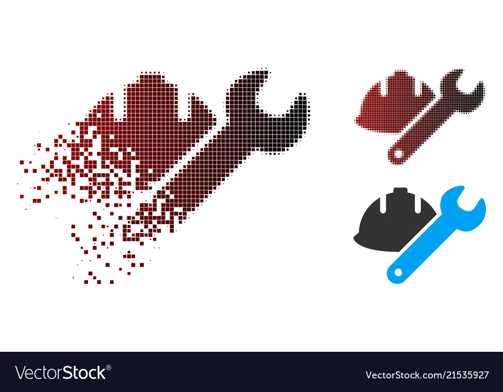Dissolved pixel halftone development icon vector image Dissolved pixel halftone development icon