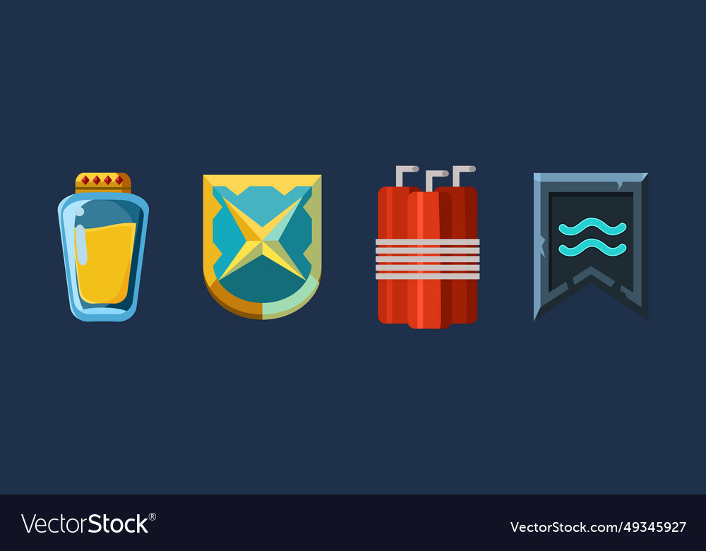 Fantasy weapon as game asset and icon set