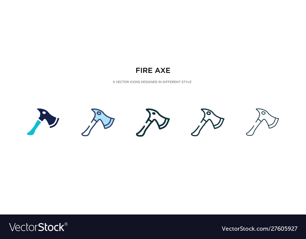 Fire axe icon in different style two colored vector image Fire axe icon in different style two colored