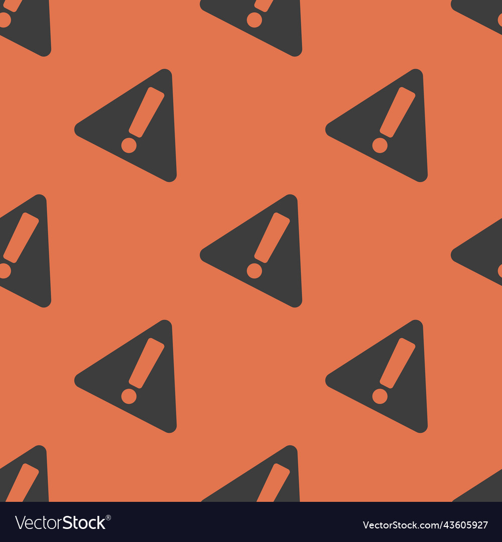 Flat exclamation warring mark icon seamless vector image Flat exclamation warring mark icon seamless