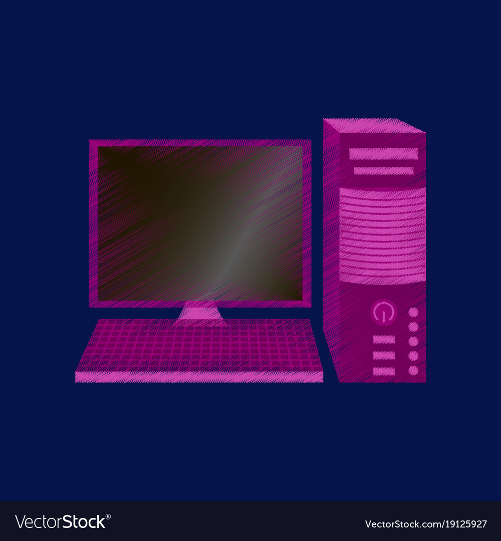Flat shading style icon fixed computer