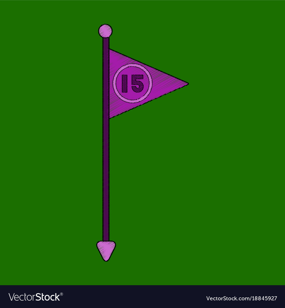 Flat shading style icon flag number