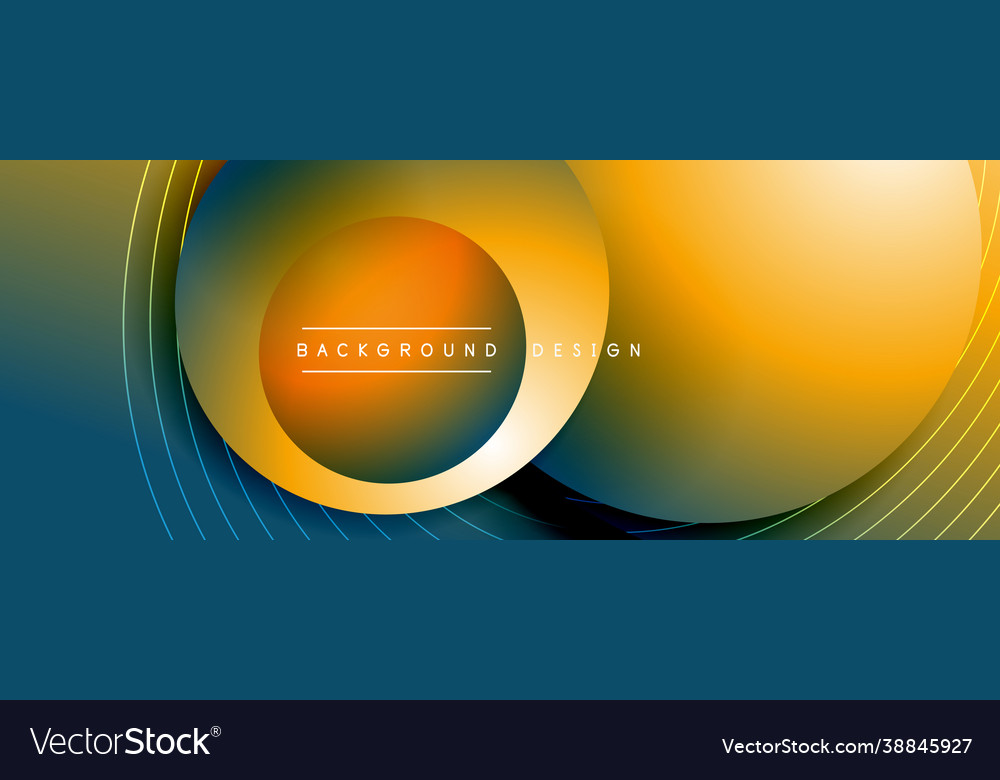 Gradient circles with shadows techno vector image Gradient circles with shadows techno