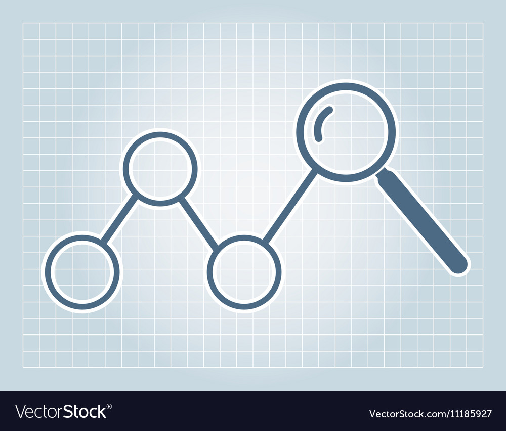 Grid background and circle magnify chart diagram