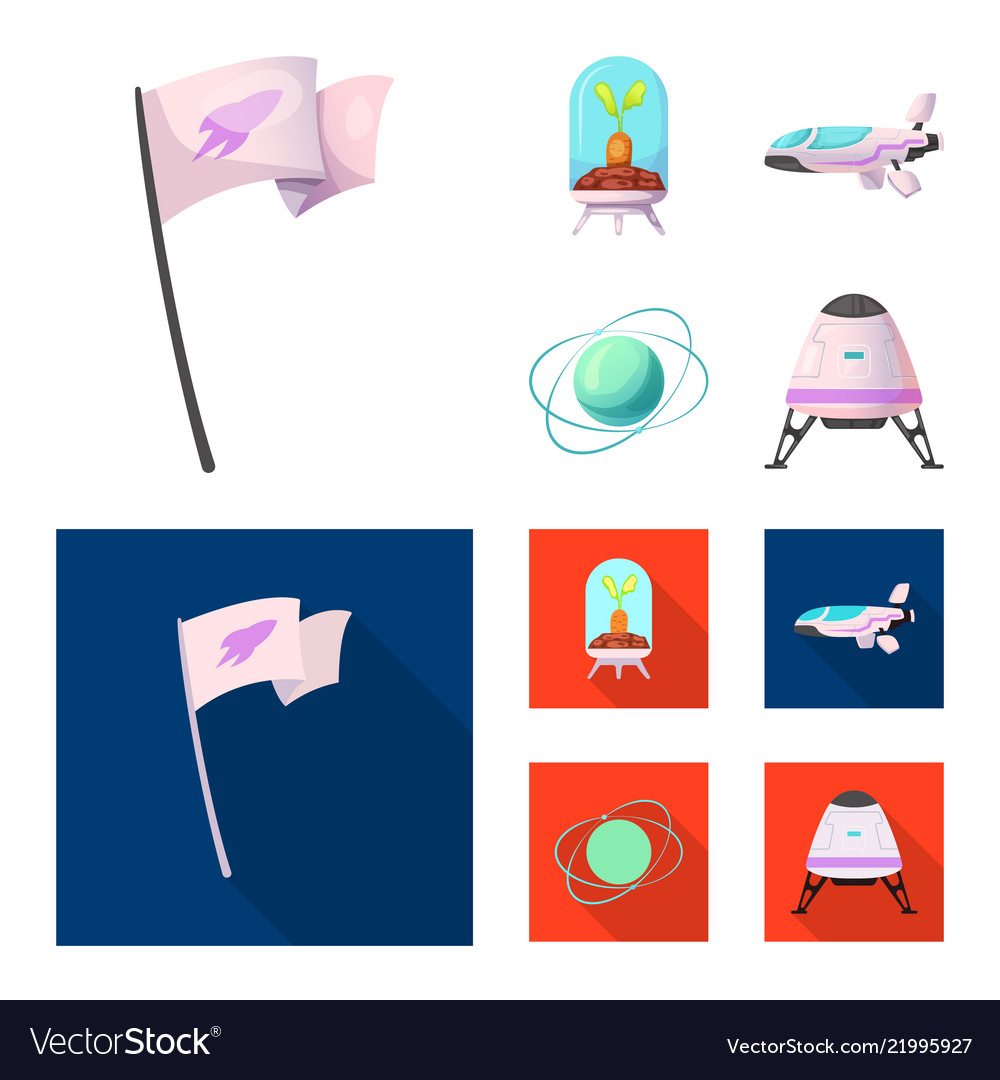 Isolated object of mars and space sign collection vector image Isolated object of mars and space sign collection