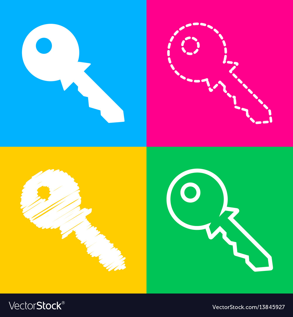 Key sign four styles of icon