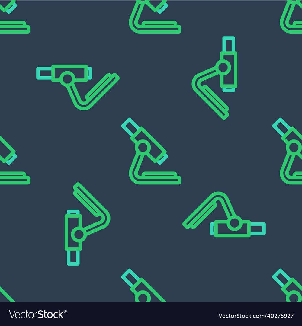 Line microscope icon isolated seamless pattern vector image Line microscope icon isolated seamless pattern