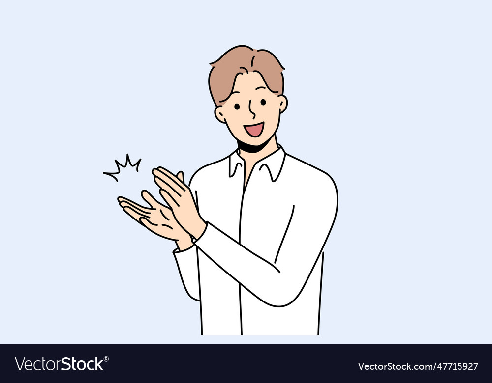 Man claps and applauds to show support