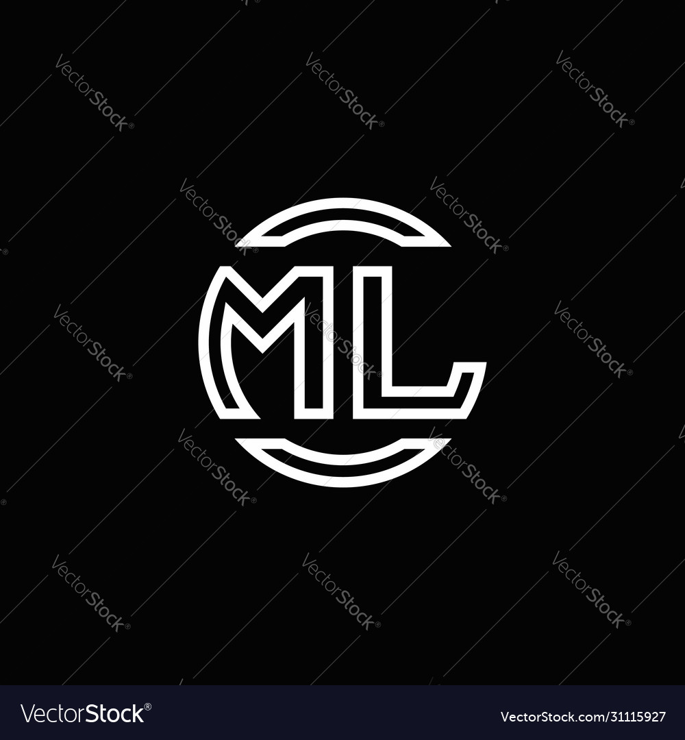 Ml logo monogram with negative space circle